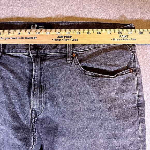 Gap Mens Jeans Black Size 38x34 (38x32) Straight Denim - Picture 7 of 12